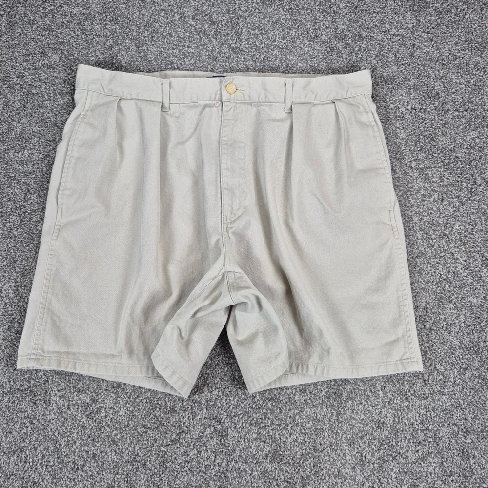 Polo Ralph Lauren Pleated Short Mens 36 Khaki‎ Tan Chino Cotton